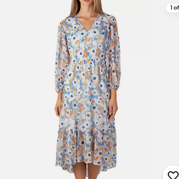 NWT Joie Chiffon Floral Maxi High low Dress size XL - Picture 1 of 11